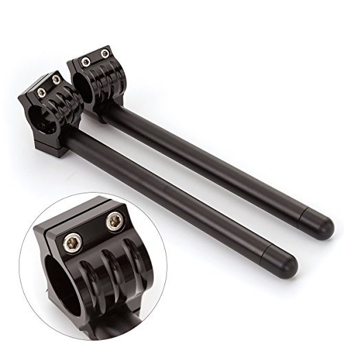 CNC-Standard-Gabelrohr aus Aluminium, Clip-on-Lenker, austauschbar, passend für Motorrad, Universal, Schwarz von Rzmmotor