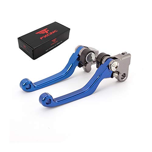 FXCNC Racing CNC Aluminum Dirt Bike Pivot Brake Clutch Lever Set for Husaberg FE 450/550/650 2006 2007 2008 Blue von Rzmmotor