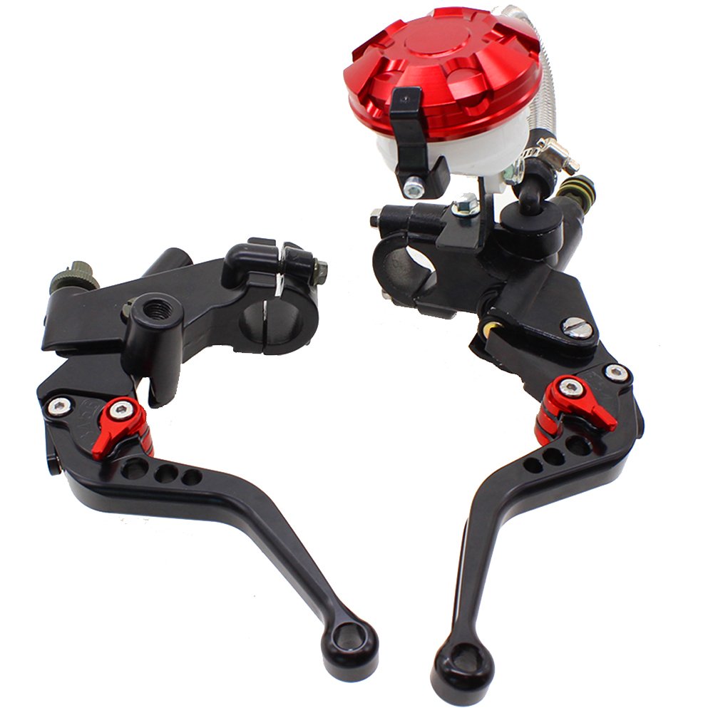 FXCNC Universal Motorcycle 7/8" 22mm CNC Brake Clutch Master Cylinder Hydraulic Lever Reservoir Set for 125-400CC Sports Motorbike Scooter von Rzmmotor