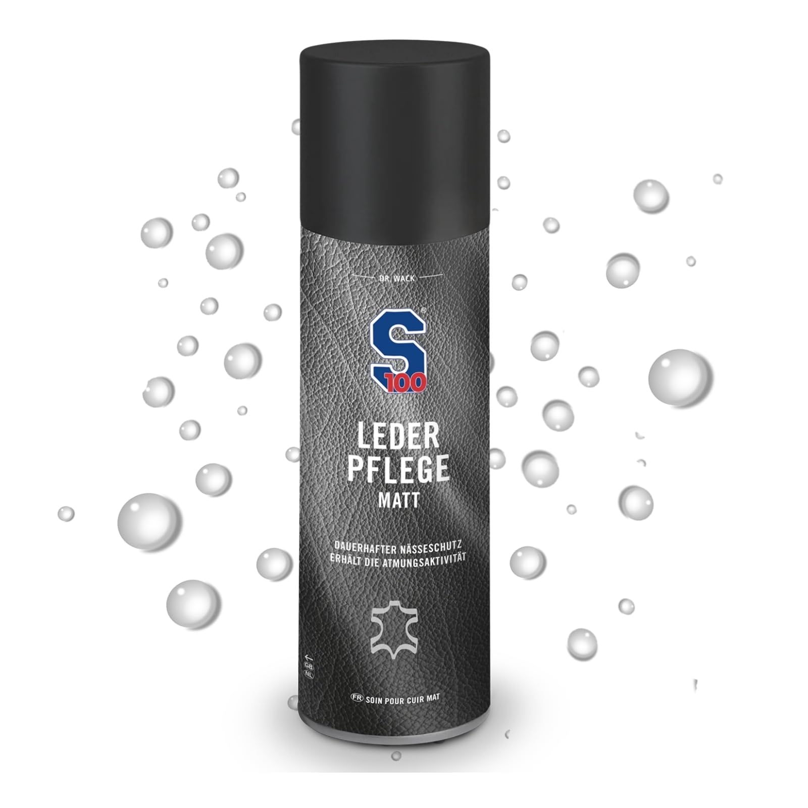 Dr. Wack – S100 Leder-Pflege Matt 300 ml I Farbloses Lederpflege-Spray für Motorradbekleidung I Geeignet für mattes Glattleder & alle Arten von Rauleder I Hochwertige Motorradpflege – Made in Germany von DR. WACK