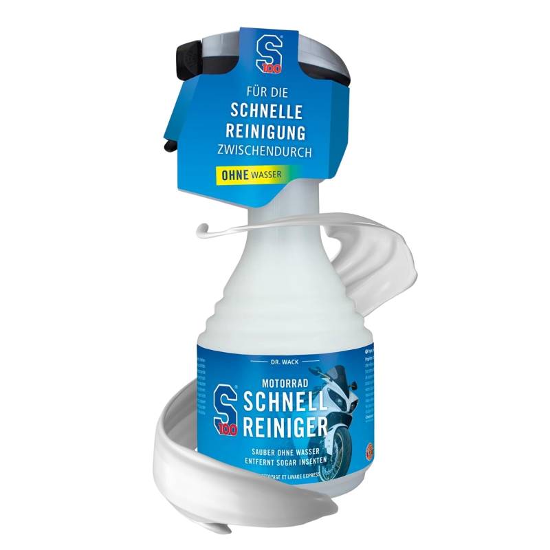 DR. WACK - S100 Motorrad Schnellreiniger 500 ml - Schnelle Reinigung & Pflege für zwischendurch - Motorradreiniger mit Farbauffrischungseffekt - für alle Motorräder - Hochwertige Motorradpflege von Dr. Wack