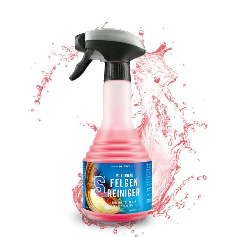 DR. WACK - S100 Motorrad Felgenreiniger 500 ml - Felgen Spray mit Gel-Formel - Effektive & schonende Reinigung - Kettenfett Entferner - sehr ergiebig & säurefrei - Hochwertige Motorradpflege DR. WACK - S100 Motorrad Felgenreiniger 500 ml - Felgen Spray mit Gel-Formel - Effektive & schonende Reinigung - Kettenfett Entferner - sehr ergiebig & säurefrei - Hochwertige Motorradpflege von DR. WACK