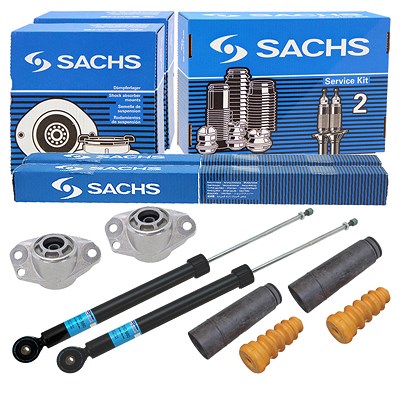 Sachs 2x Stoßdämpfer hinten +Domlager +Staubschutz für VW von SACHS