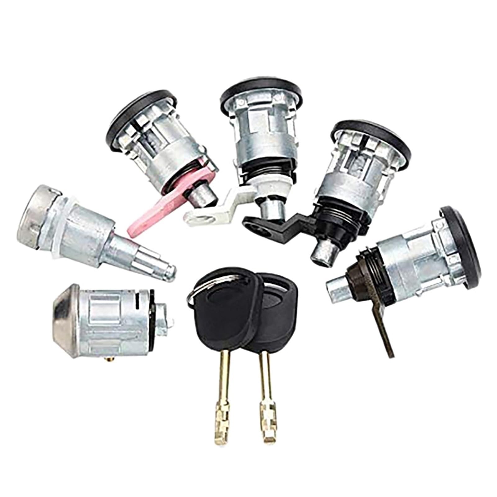 Zündschloss Starterschalter mit Schlüssel Ersatz 6-teiliges Auto-Zündschalter-Set for links und rechts, mit 2 Schlüsseln, passend for Ford Transit Mk5 1994–1997, 1998, 1999, 2000, 95VB-B22050-FG Auto von SAEHEDRDDF