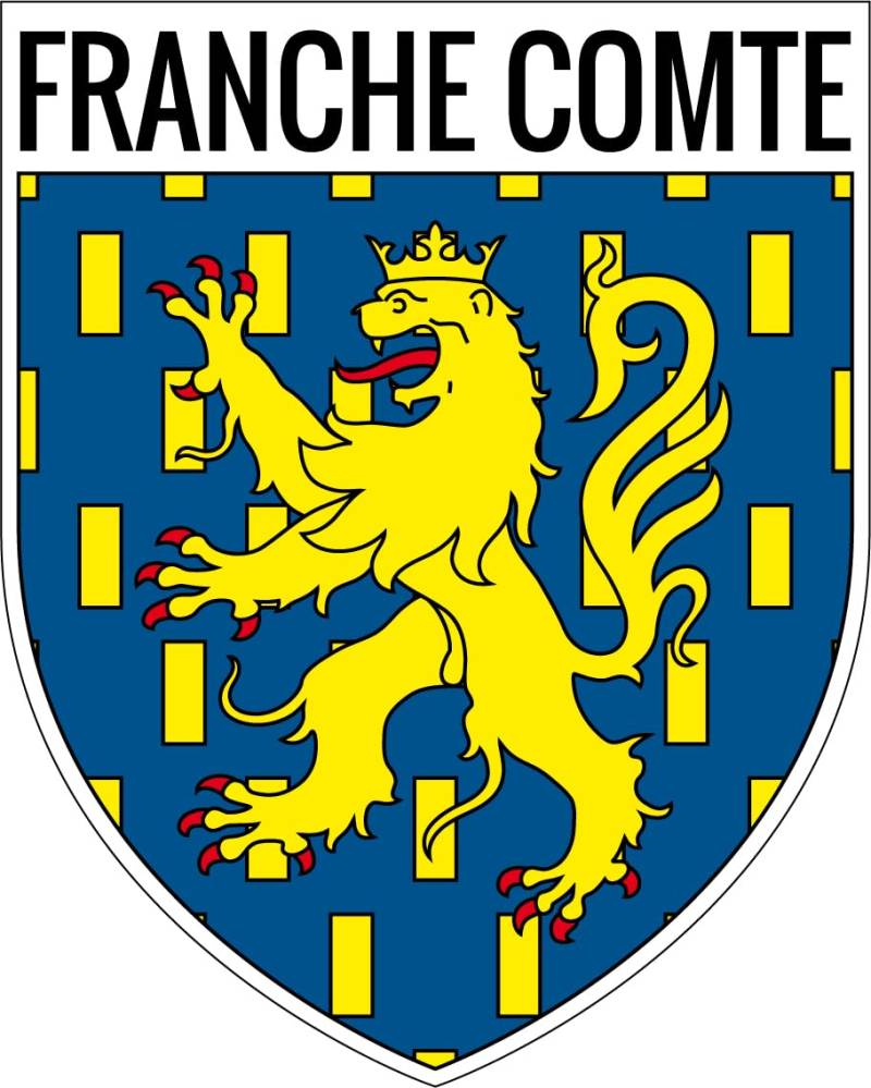 1 x Aufnäher, selbstklebend, 9 x 8 cm – Wappen Franche Comte von SAFIRMES
