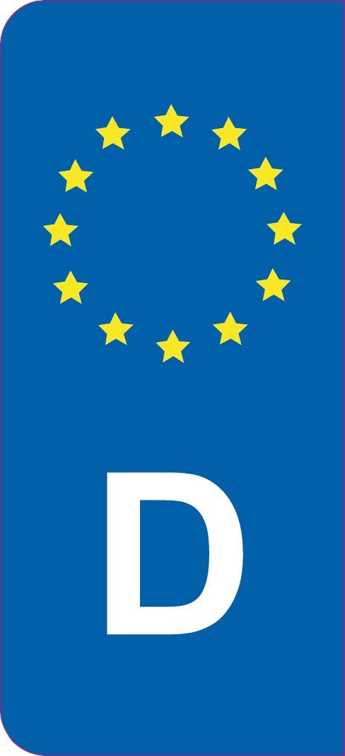 SAFIRMES 2 Aufkleber Nummernschild Europa D von SAFIRMES