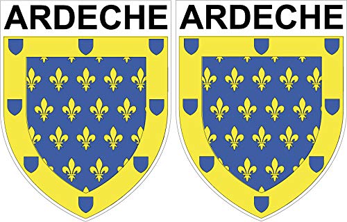 2 x Wappen Aufkleber 4 x 5 cm – Ardche Département 07 – Ecusson Sticker von SAFIRMES