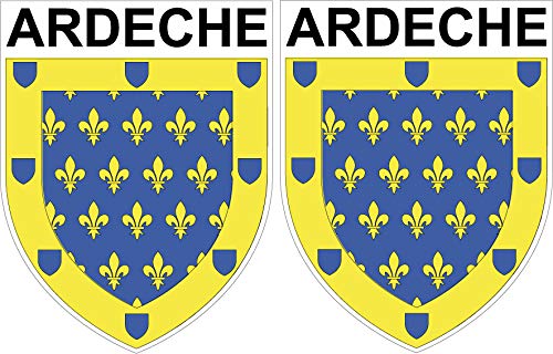2 x Wappen Aufkleber 4 x 5 cm – Ardche Département 07 – Ecusson Sticker von SAFIRMES