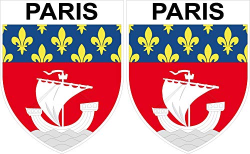 2 x Wappen selbstklebend 4 x 5 cm – Paris Ecussion Sticker von SAFIRMES
