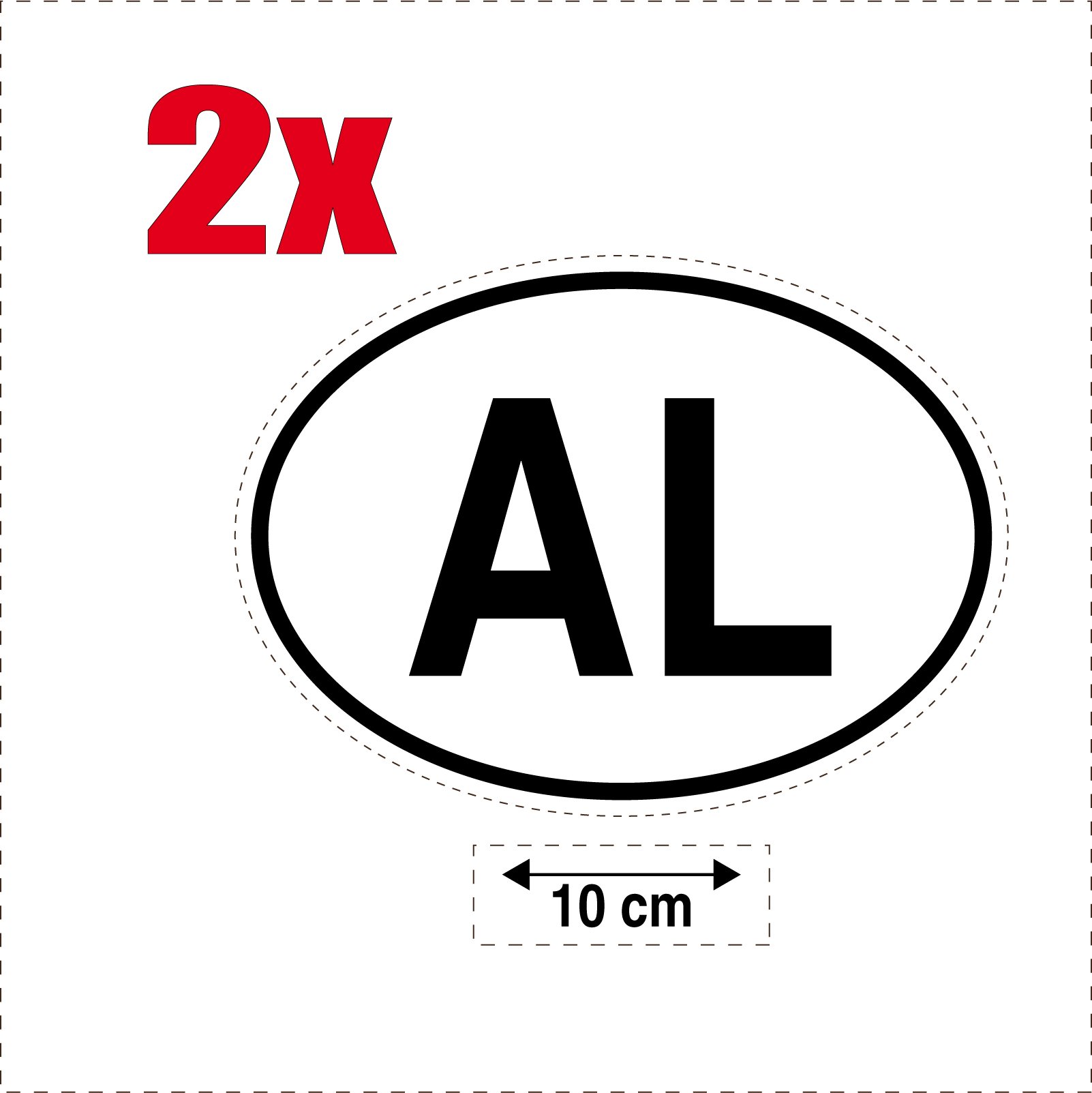 2 x selbstklebend Sticker Flagge Oval Code Länder Auto Moto al-albanie von SAFIRMES
