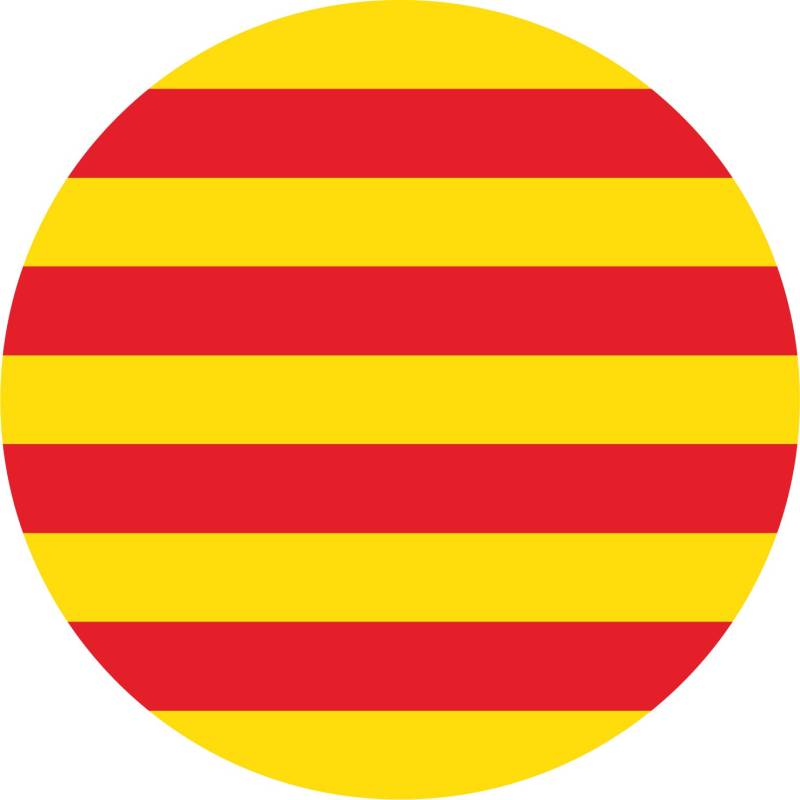 5 Aufkleber rund 67 mm Flagge Flag Katalonien Catalunya de Catalunya Katalanisch von SAFIRMES