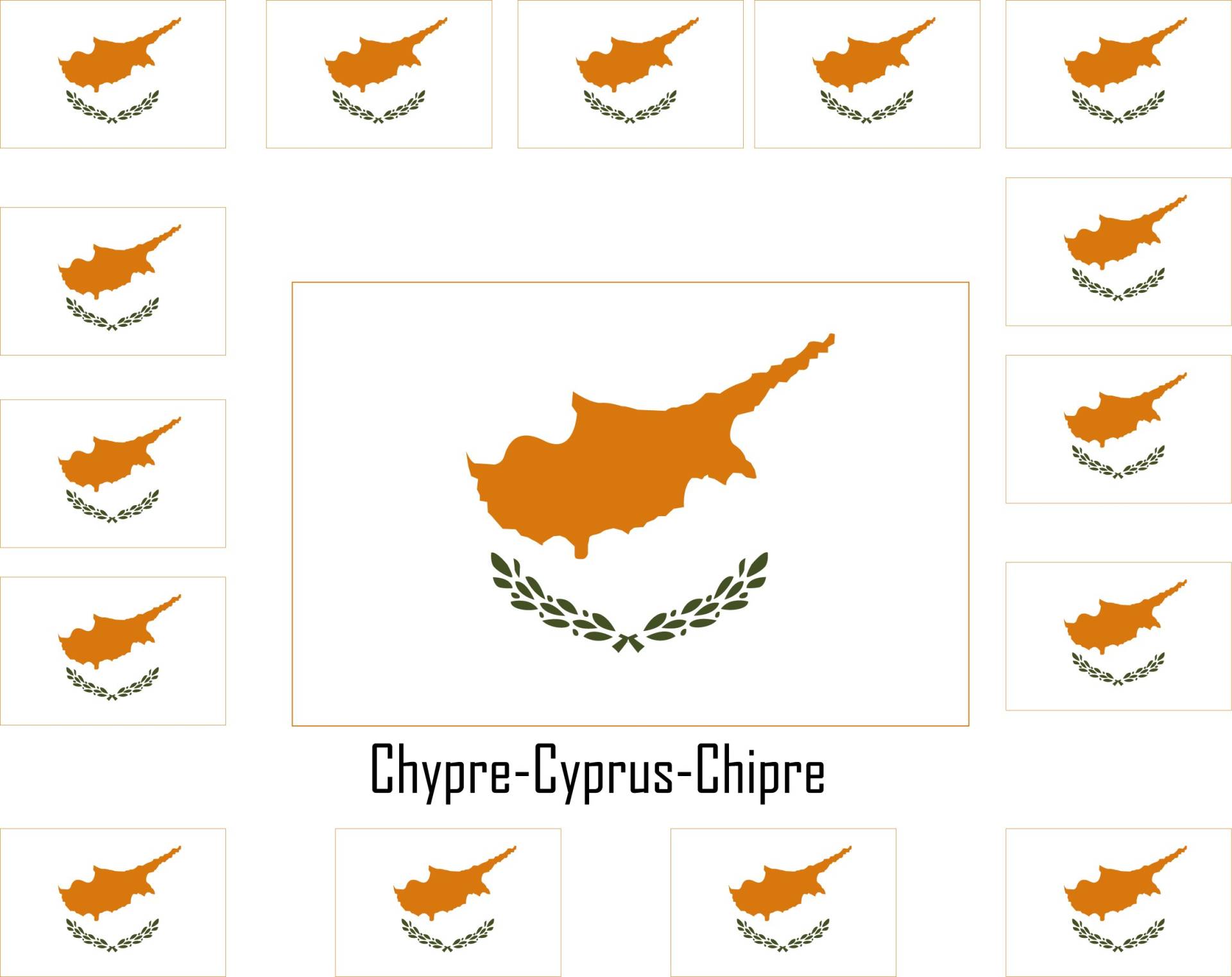Assortiment 15 autocollants Vinyle stickers flag drapeau Chypre-Cyprus-Chipre von SAFIRMES