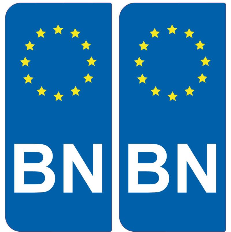 Aufkleber 2-Nummernschild Auto BN – ID europäischen von SAFIRMES