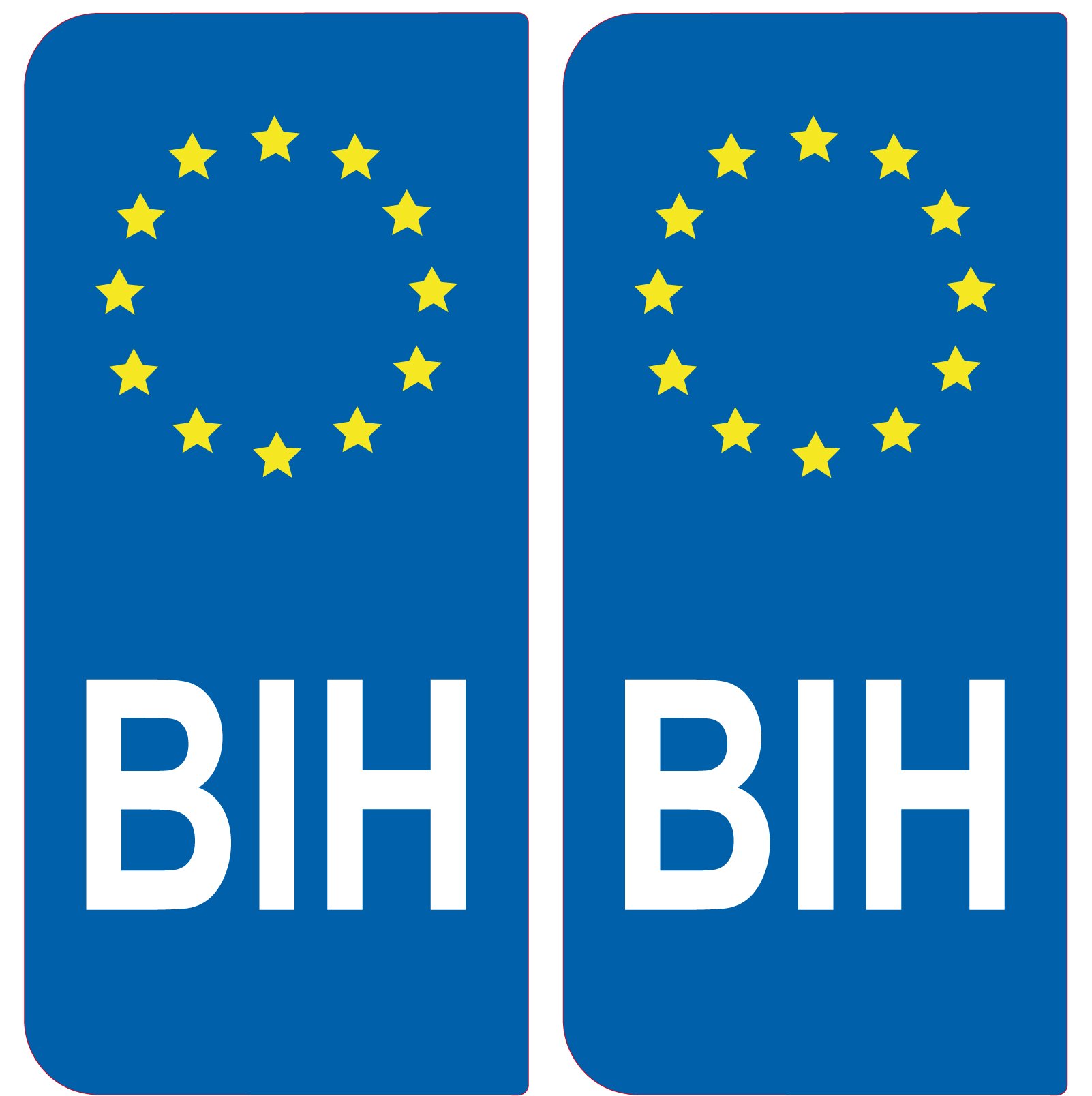 Aufkleber 2-Nummernschild Auto Bih Bosnien – ID europäischen von SAFIRMES