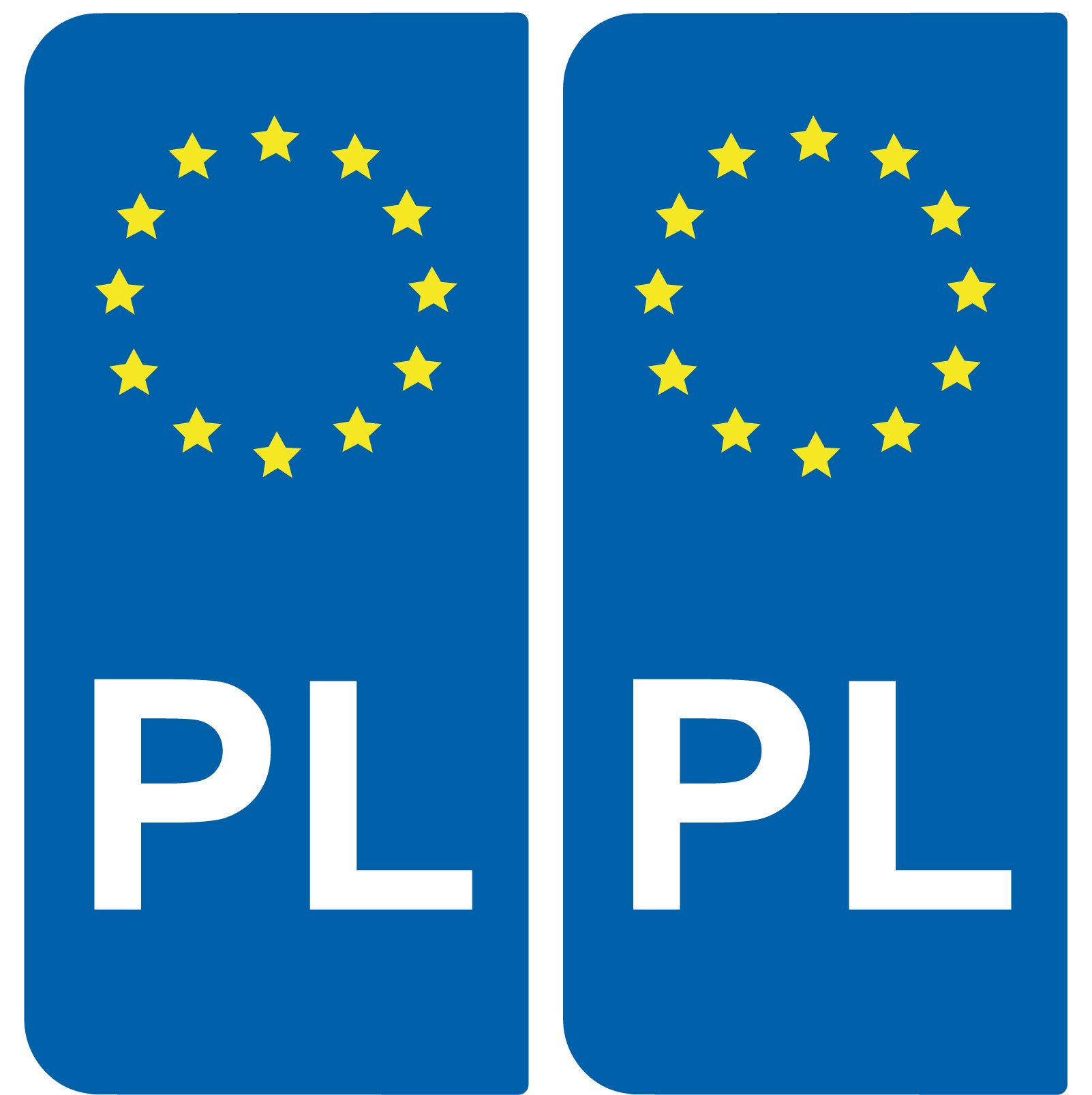 Aufkleber 2-Nummernschild Auto PL Polen – ID europäischen von SAFIRMES