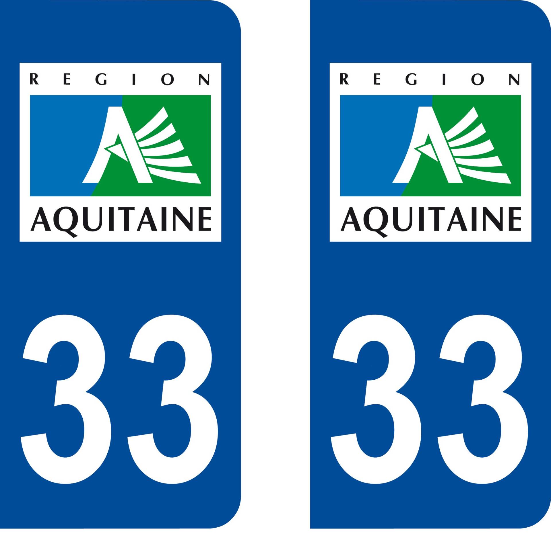 SAFIRMES 2 Aufkleber für Nummernschild, Auto 33 Aquitaine – Logotype von SAFIRMES