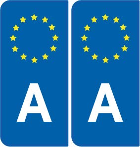 SAFIRMES 2 Aufkleber für Nummernschild Auto A Österreich – europäische Identifikation von SAFIRMES