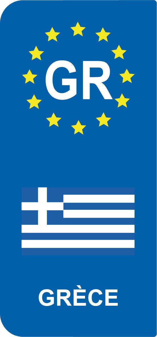 SAFIRMES 2 Aufkleber im Nummernschild-Stil, Flagge Griechenland von SAFIRMES