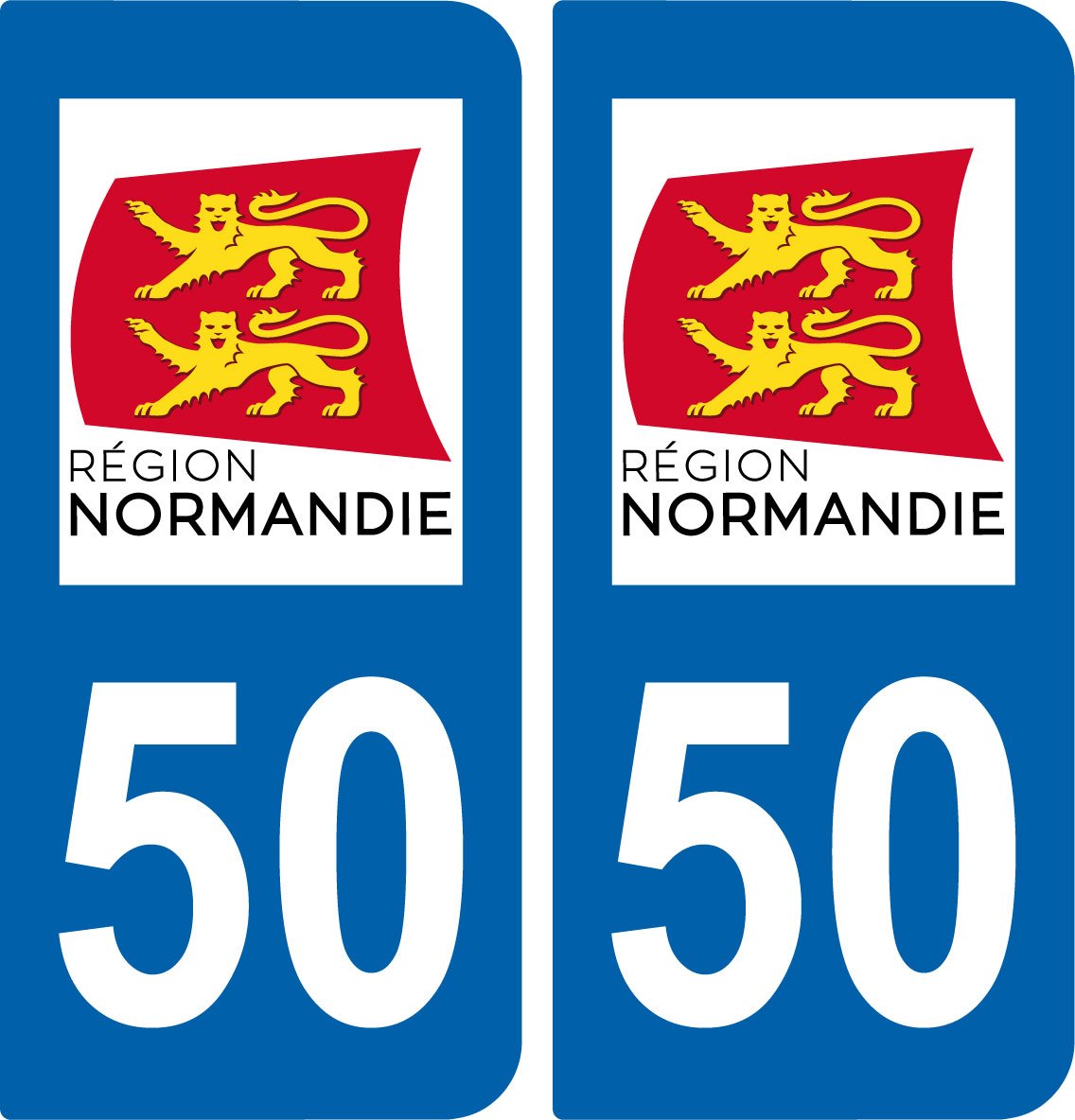 SAFIRMES 2 Sticker, selbstklebend, Nummernschild, Département 50 Normandie von SAFIRMES