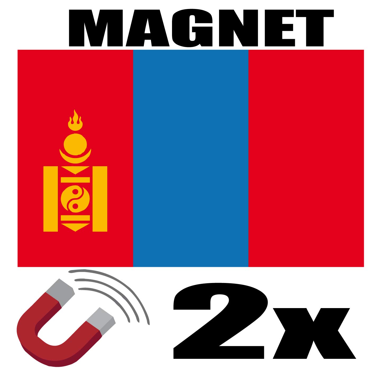 SAFIRMES 2 x Mongolie Magnet 6 x 3 cm Magnet Deko Mongolie Magnet Kühlschrank von SAFIRMES