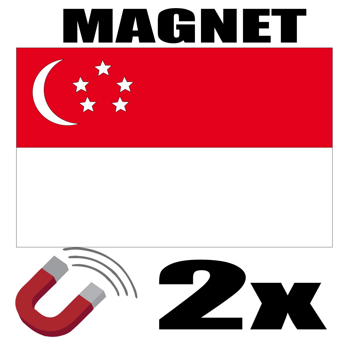 SAFIRMES 2 x Singapur Flagge Magnet 6 x 3 cm Magnet Deko Singapur Magnet Kühlschrank von SAFIRMES
