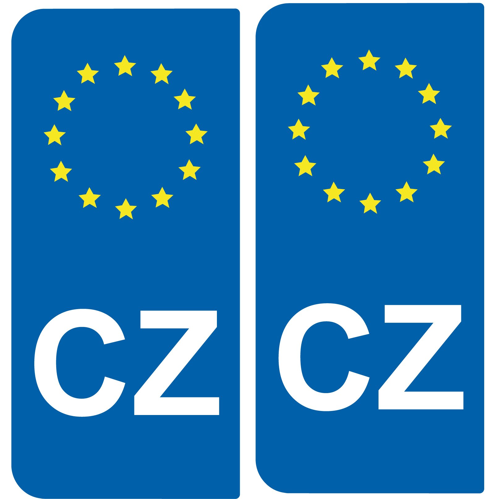 SAFIRMES Aufkleber 2-Nummernschild Auto CZ Republik tcheque- ID europäischen von SAFIRMES