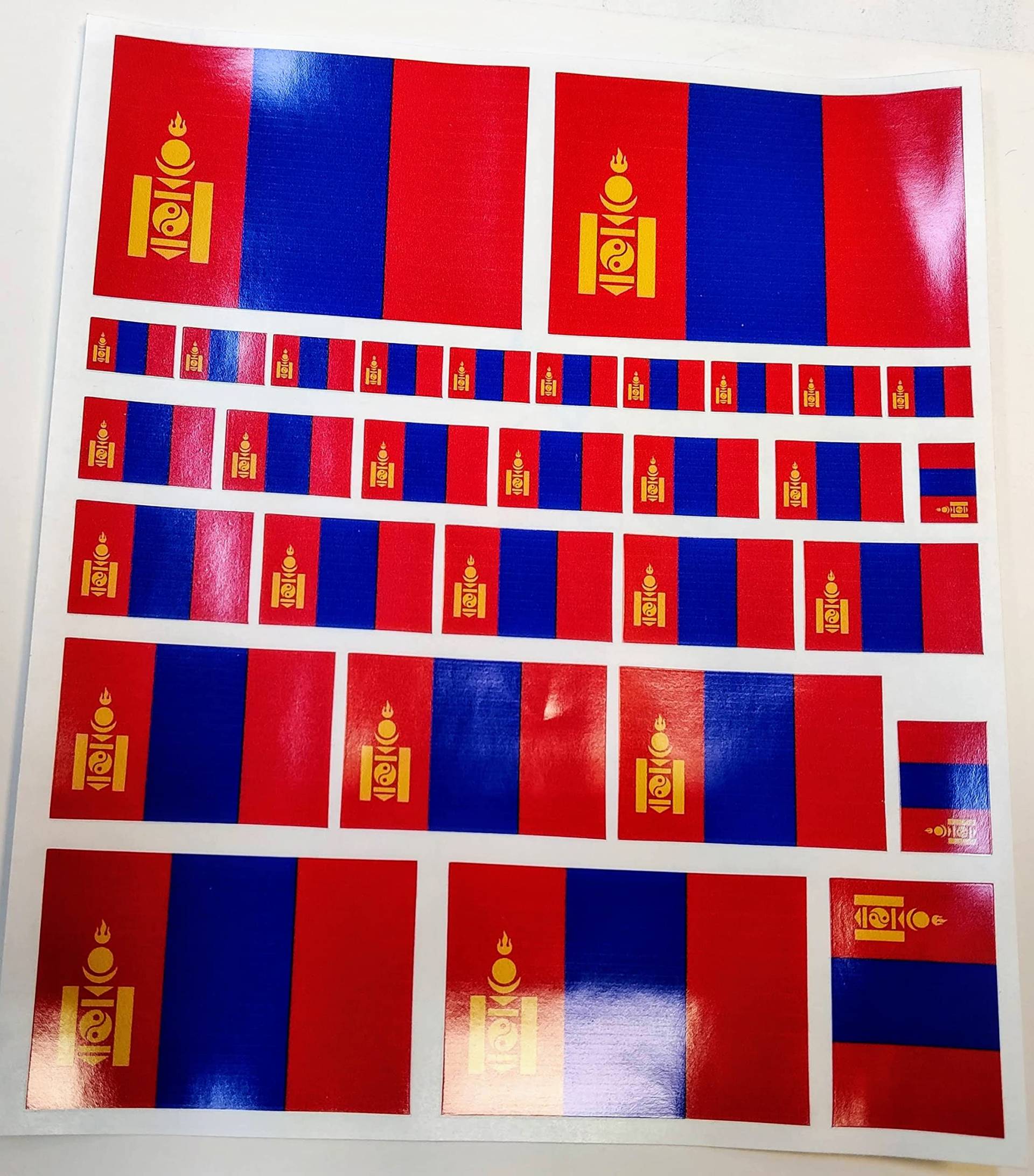 Sortiment 15 Aufkleber Vinyl Sticker flag Flagge Mongolei Mongolia von SAFIRMES