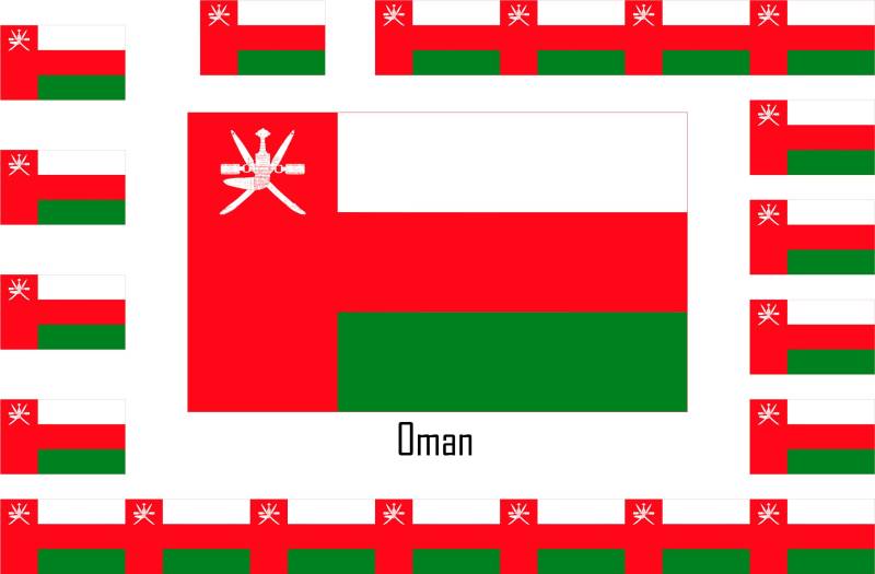 Sortiment 15 Aufkleber Vinyl Sticker flag Flagge Oman von SAFIRMES