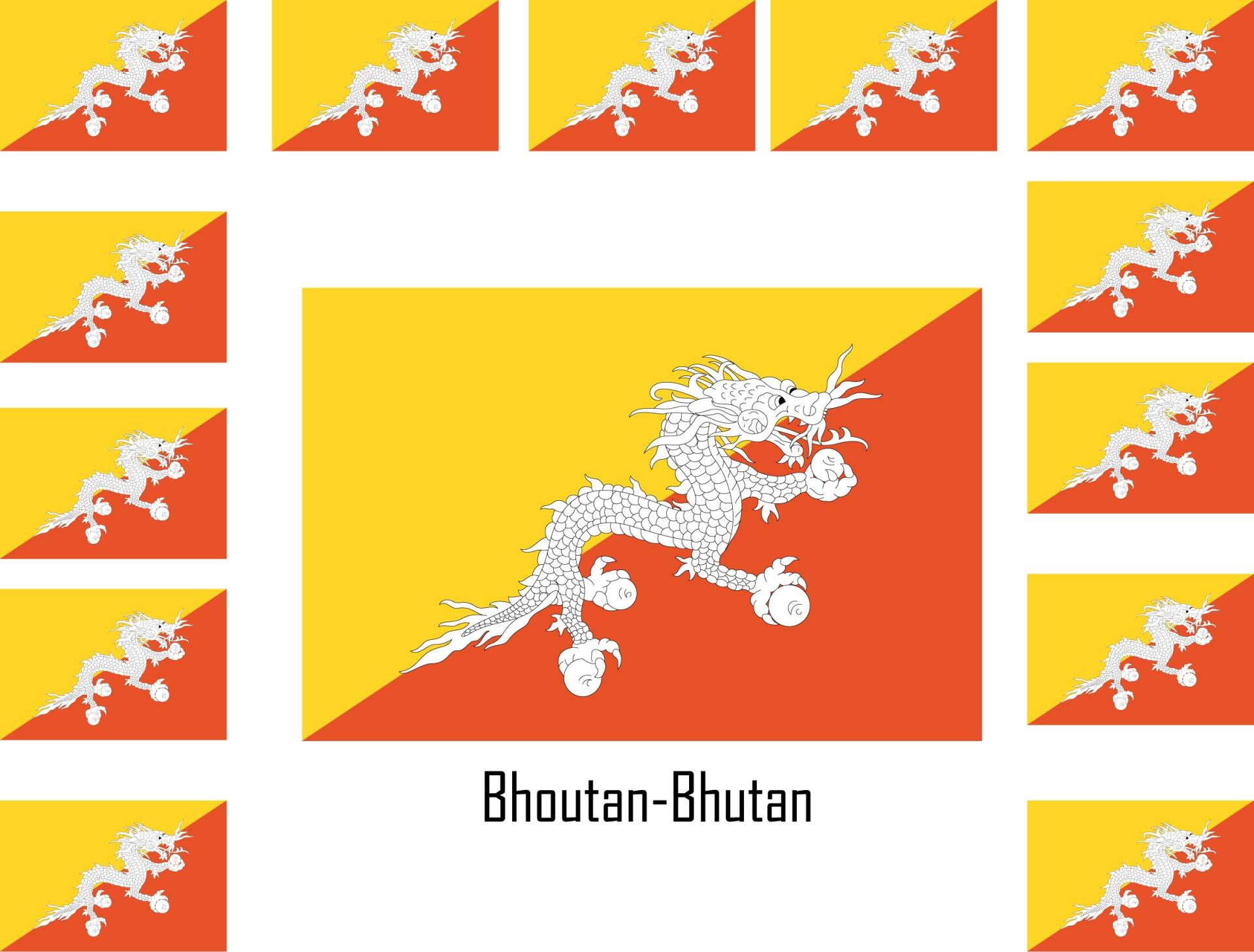 Sortiment 15 Aufkleber Vinyl Sticker flag Flagge bhoutan-bhutan-bhutan von SAFIRMES