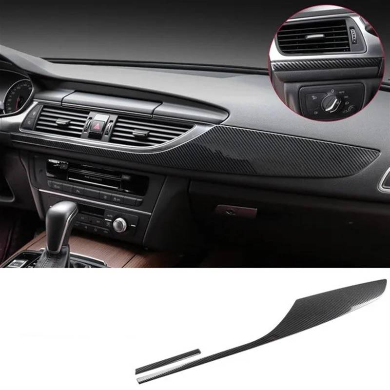 Dekoration Der Mittelkonsole Für A6 Für C7 2012 2013 2014 2015 2016-2018 Innenzubehör Auto Styling Kohlefaser Konsole Armaturenbrett Dekoration Panel Abdeckung Aufkleber Trim Automobilinnenraum(Kohlen von SAIBOL