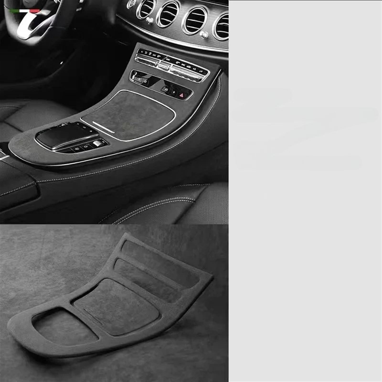 Dekoration Der Mittelkonsole Für Benz Für E-Klasse Für W212 Für W213 2019 2020 2021 2022 2023 Auto Interior Center Konsole Schaltknauf Hebel Panel Shell Automobilinnenraum(A Black) von SAIBOL