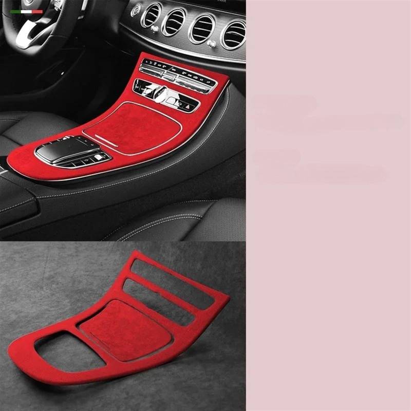 Dekoration Der Mittelkonsole Für Benz Für E-Klasse Für W212 Für W213 2019 2020 2021 2022 2023 Auto Interior Center Konsole Schaltknauf Hebel Panel Shell Automobilinnenraum(Rot) von SAIBOL
