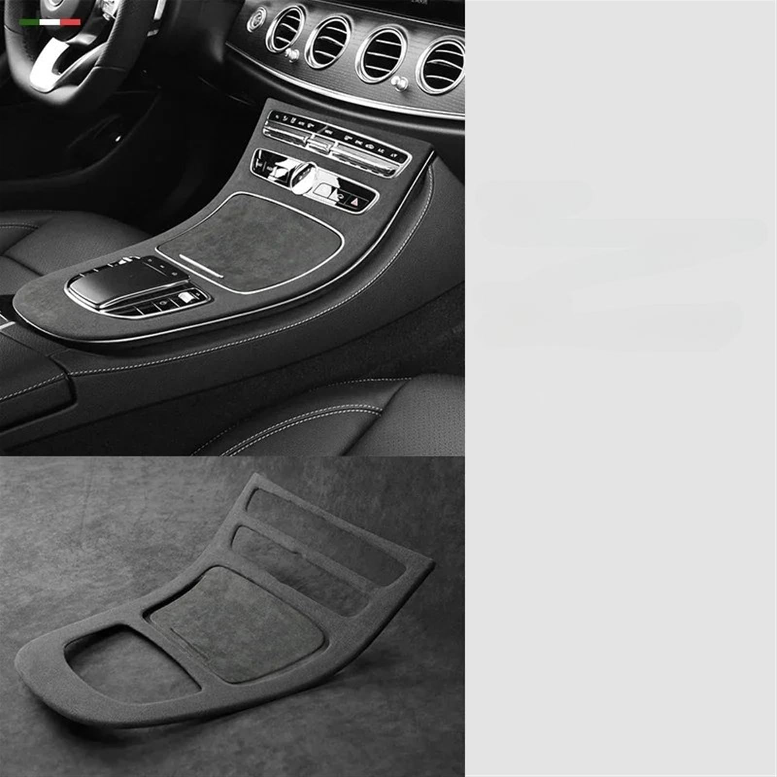 Dekoration Der Mittelkonsole Für Benz Für E-Klasse Für W212 Für W213 2019 2020 2021 2022 2023 Auto Interior Center Konsole Schaltknauf Hebel Panel Shell Automobilinnenraum(Schwarz) von SAIBOL