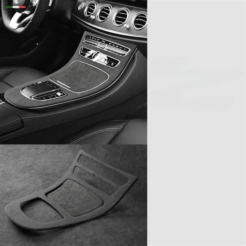 Dekoration Der Mittelkonsole Für Benz Für E-Klasse Für W212 Für W213 2019 2020 2021 2022 2023 Auto Interior Center Konsole Schaltknauf Hebel Panel Shell Automobilinnenraum(Schwarz) von SAIBOL