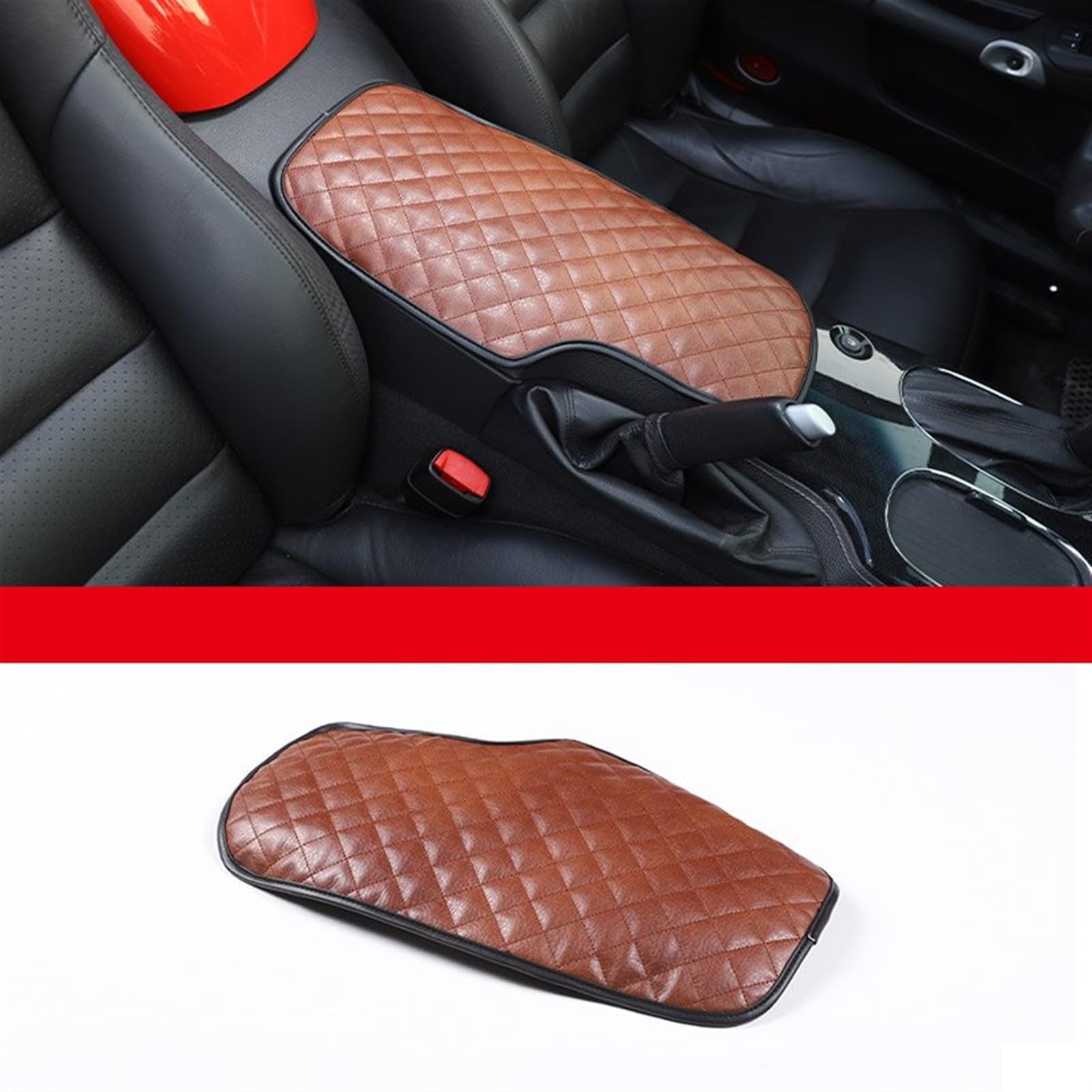 Dekoration Der Mittelkonsole Für Chevrolet Für Corvette Für C6 2005 2006 2007 2008 2009 2010 2011 2012 2013 Autositz Armlehne Mittelkonsole Box Schutzhülle Autozubehör Automobilinnenraum(Braun) von SAIBOL