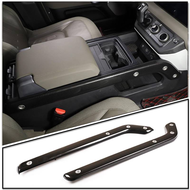 Dekoration Der Mittelkonsole Für Land Für Rover Für Defender 90 110 2020 2021 2022 ABS Carbon Faser Auto Center Konsole Panel Seite Trim Streifen Abdeckung Innen Ersatz Teile Automobilinnenraum(Carbon von SAIBOL