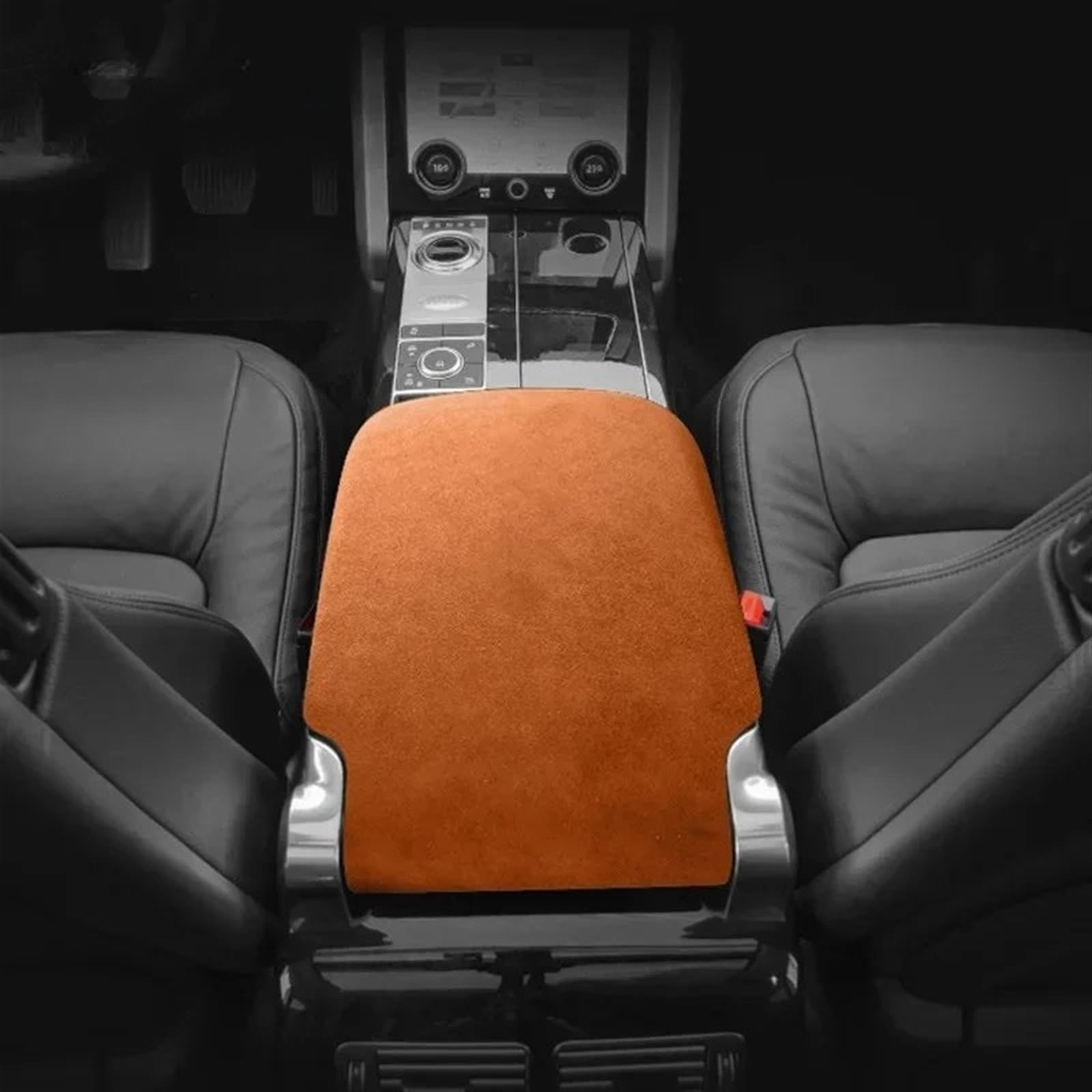 Dekoration Der Mittelkonsole Für Land Für Rover Für Range Für Rover 2022 Auto Zubehör Innenräume Center Console Armlehne Box Schutzhülle Aufkleber Trim Automobilinnenraum(Orange) von SAIBOL