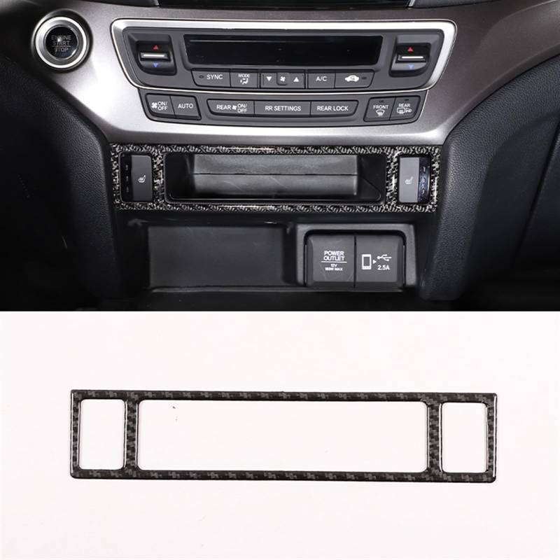 Dekoration Der Mittelkonsole Für Pilot 2015 2016 2017 2018 2019 2020-2022 Weiche Carbon Faser Auto Mittelkonsole Klimaanlage Sitz Heizung Schalter Panel Rahmen Abdeckung Trim Automobilinnenraum(Style von SAIBOL