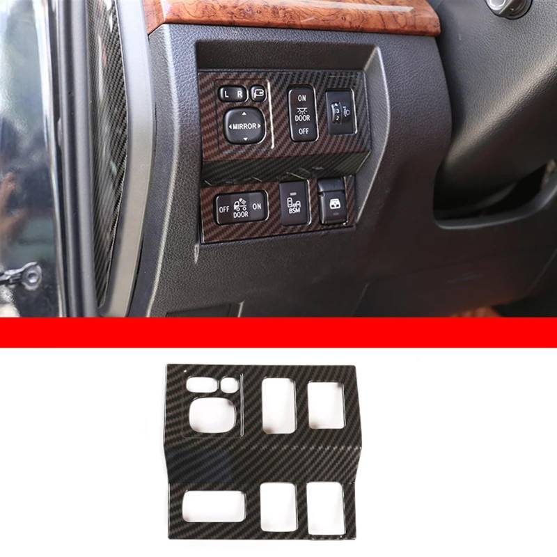 Dekoration Der Mittelkonsole Für Toyota Für Tundra 2014 2015 2016 2017-2021 Fensterheber Schalter Dashboard Trim Navigation Panel Rahmen Abdeckung ABS Carbon Faser Innenleisten Automobilinnenraum(19) von SAIBOL