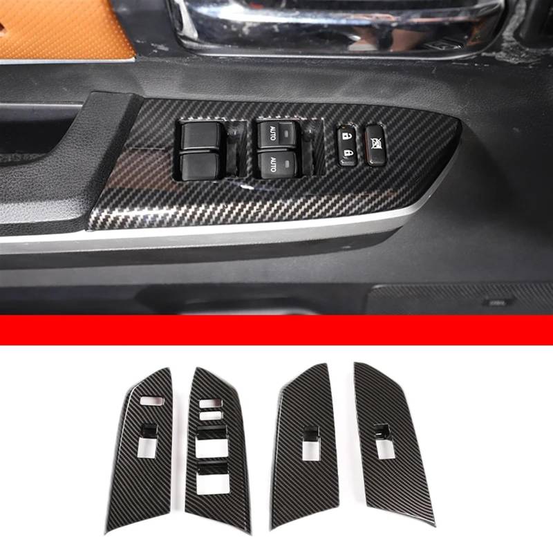 Dekoration Der Mittelkonsole Für Toyota Für Tundra 2014 2015 2016 2017-2021 Fensterheber Schalter Dashboard Trim Navigation Panel Rahmen Abdeckung ABS Carbon Faser Innenleisten Automobilinnenraum(5) von SAIBOL