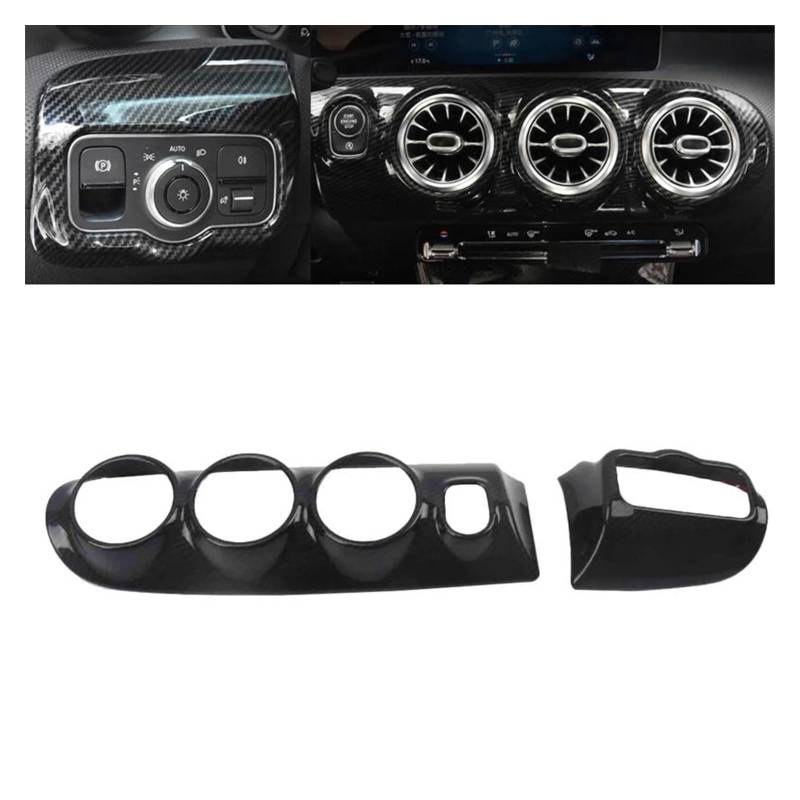 Panel Interieurleisten LHD Carbon Fiber Interior Center Konsole Air Vent Abdeckung Trim Für Benz W177 A-Klasse A200 A220 A250 2019 2020 Für CLA C118 Zierleisten Innen (Size : 2pcs-1) von SAIBOL