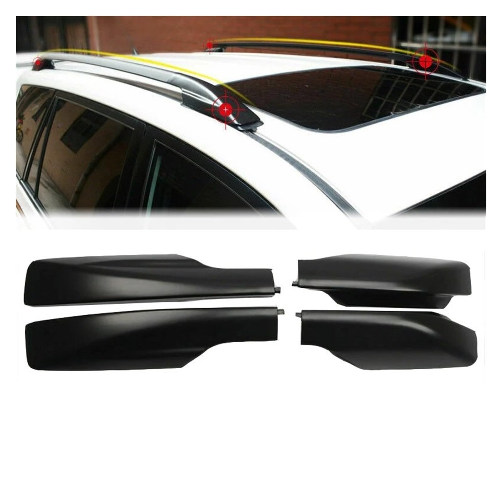 Relingträger Für Toyota Für RAV4 Für XA30 2006-2012 4 Teile/Satz Dach Rack Shell Schutzhülle Vorne Hinten Schwarz Dach Gepäck Bar Schiene Ende Shell Dachreling Relingträger Für Toyota Für RAV4 Für XA30 2006-2012 4 Teile/Satz Dach Rack Shell Schutzhülle Vorne Hinten Schwarz Dach Gepäck Bar Schiene Ende Shell Dachreling von SAIBOL