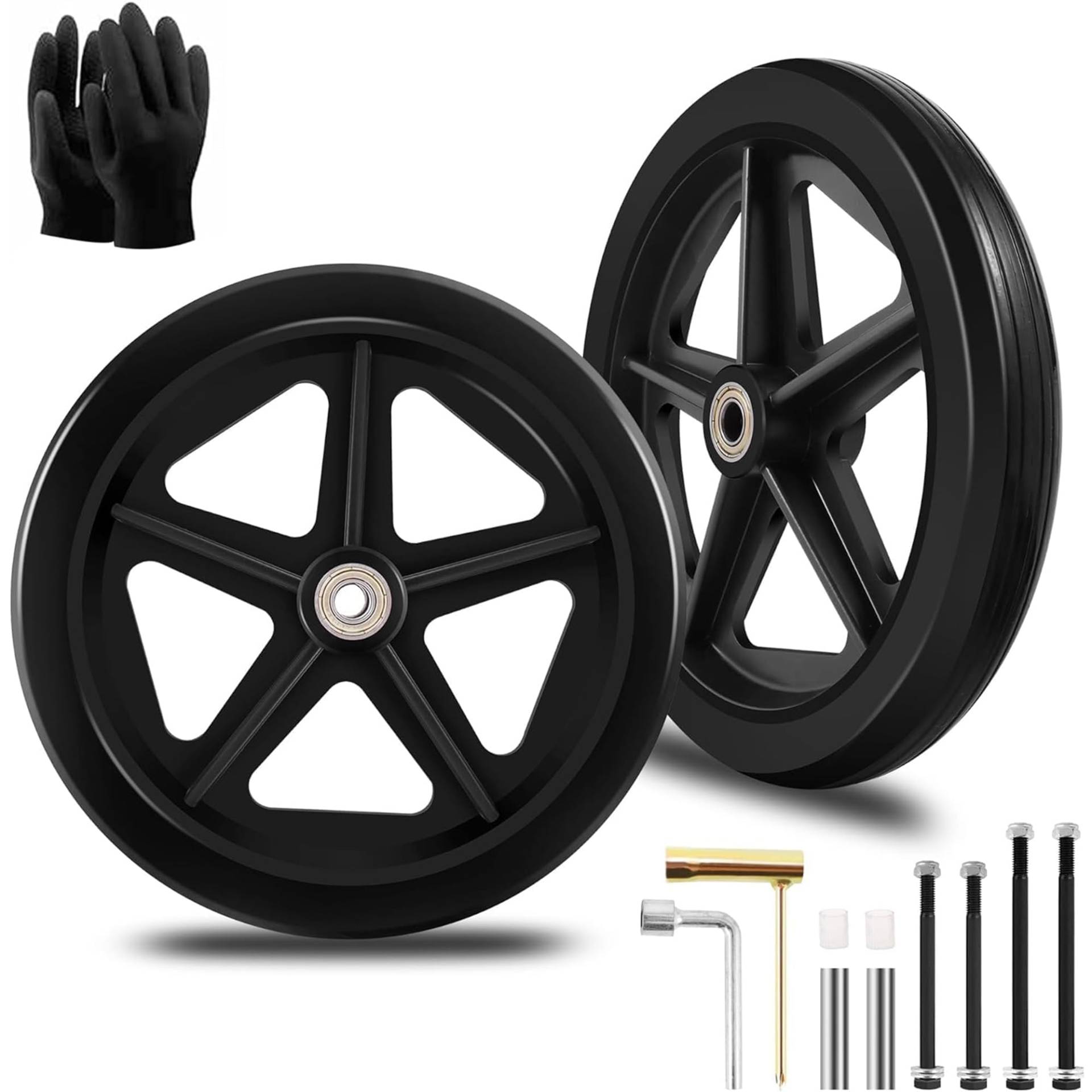 2 Stück 200 mm Solide Ersatzräder – Umweltfreundliches Gummimaterial, Verschleißfeste PU-Reifen, Rutschfeste und Langlebige ABS-Radnabe 2 Stück 200 mm Solide Ersatzräder – Umweltfreundliches Gummimaterial, Verschleißfeste PU-Reifen, Rutschfeste und Langlebige ABS-Radnabe von SAICOOS