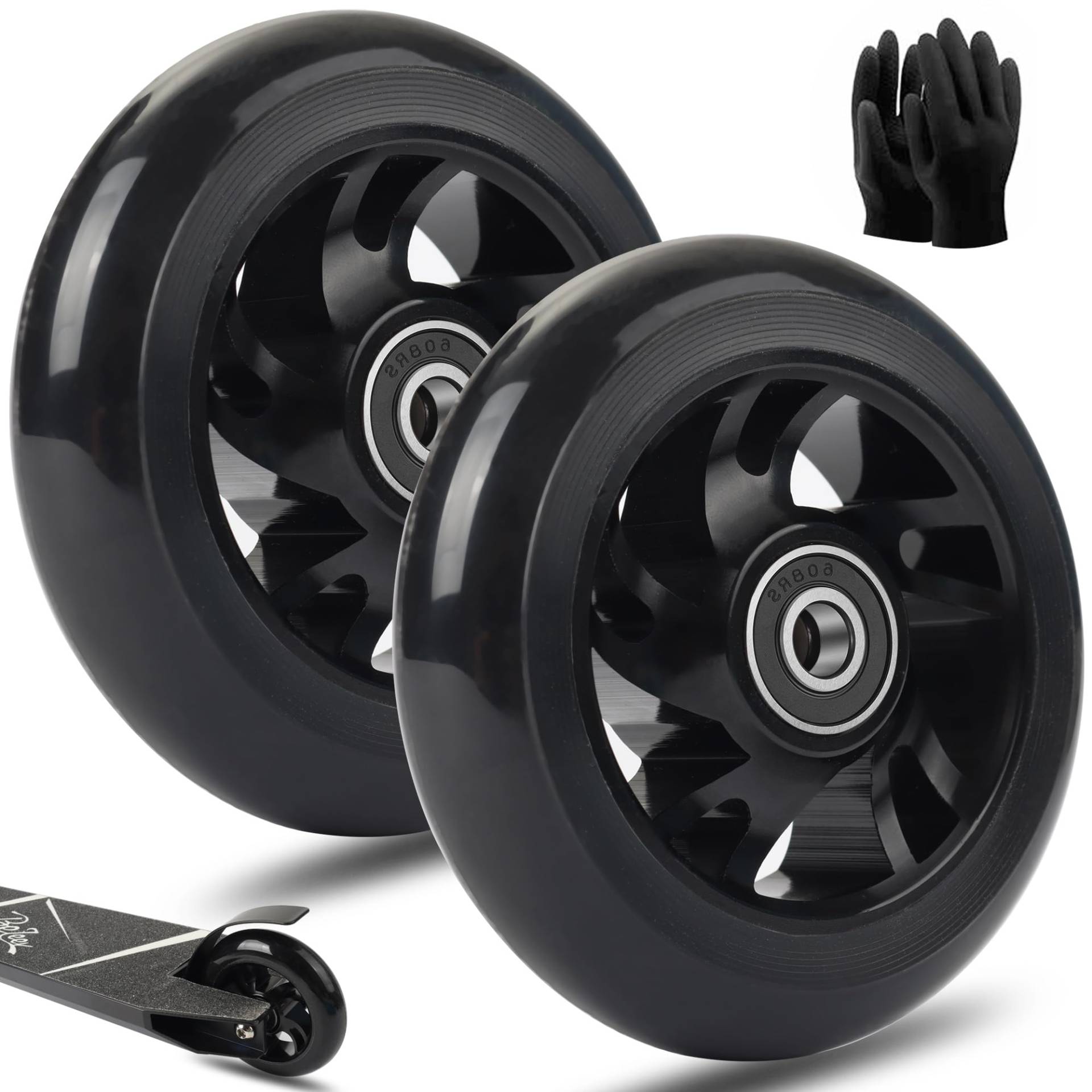 100mm Stunt Scooter Rollen Roller Reifen - Scooter Räder Ersatzräder,Mit Felgen Aus Aluminiumlegierung Und Anti-Blockier-Lager, Scoot and Ride Roller Zubehör für Scooter (2Stück 100mm Schwarz) 100mm Stunt Scooter Rollen Roller Reifen - Scooter Räder Ersatzräder,Mit Felgen Aus Aluminiumlegierung Und Anti-Blockier-Lager, Scoot and Ride Roller Zubehör für Scooter (2Stück 100mm Schwarz) von SAICOOS