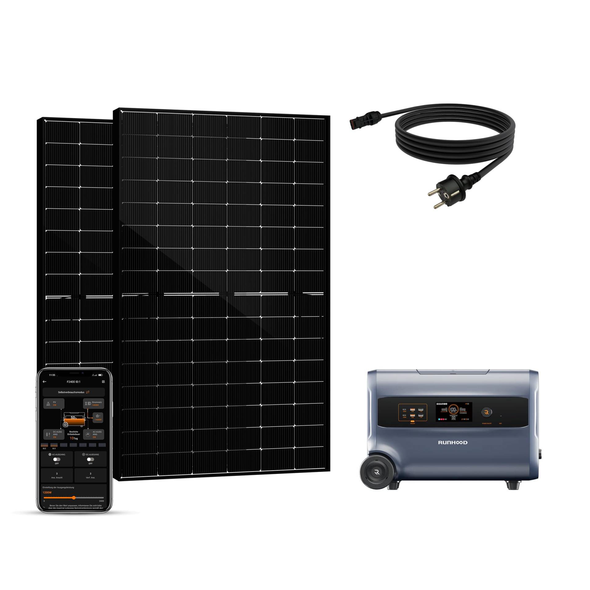 Balkonkraftwerk mit Speicher 2.4kWh – Plug & Play Solaranlage mit 2×450W bifazialen Doppelglas-Solarmodulen, All-in-One F2400 Akku, PV-Komplettset für Balkon, Garten & Camping Balkonkraftwerk mit Speicher 2.4kWh – Plug & Play Solaranlage mit 2×450W bifazialen Doppelglas-Solarmodulen, All-in-One F2400 Akku, PV-Komplettset für Balkon, Garten & Camping von SAKETE
