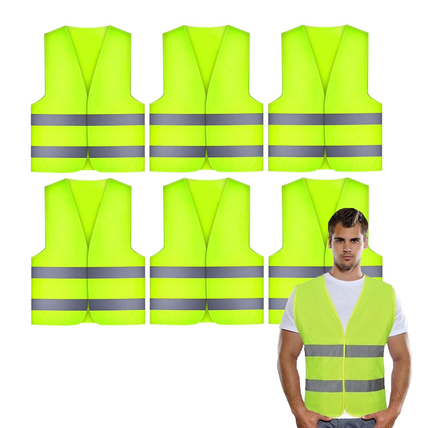 SALADOCY 6 Stück Warnwesten Auto, Warnweste Auto Damen Herren Erwachsene, high Visibility Vest, Einheitsgröße, Sicherheits Set SALADOCY 6 Stück Warnwesten Auto, Warnweste Auto Damen Herren Erwachsene, high Visibility Vest, Einheitsgröße, Sicherheits Set von SALADOCY