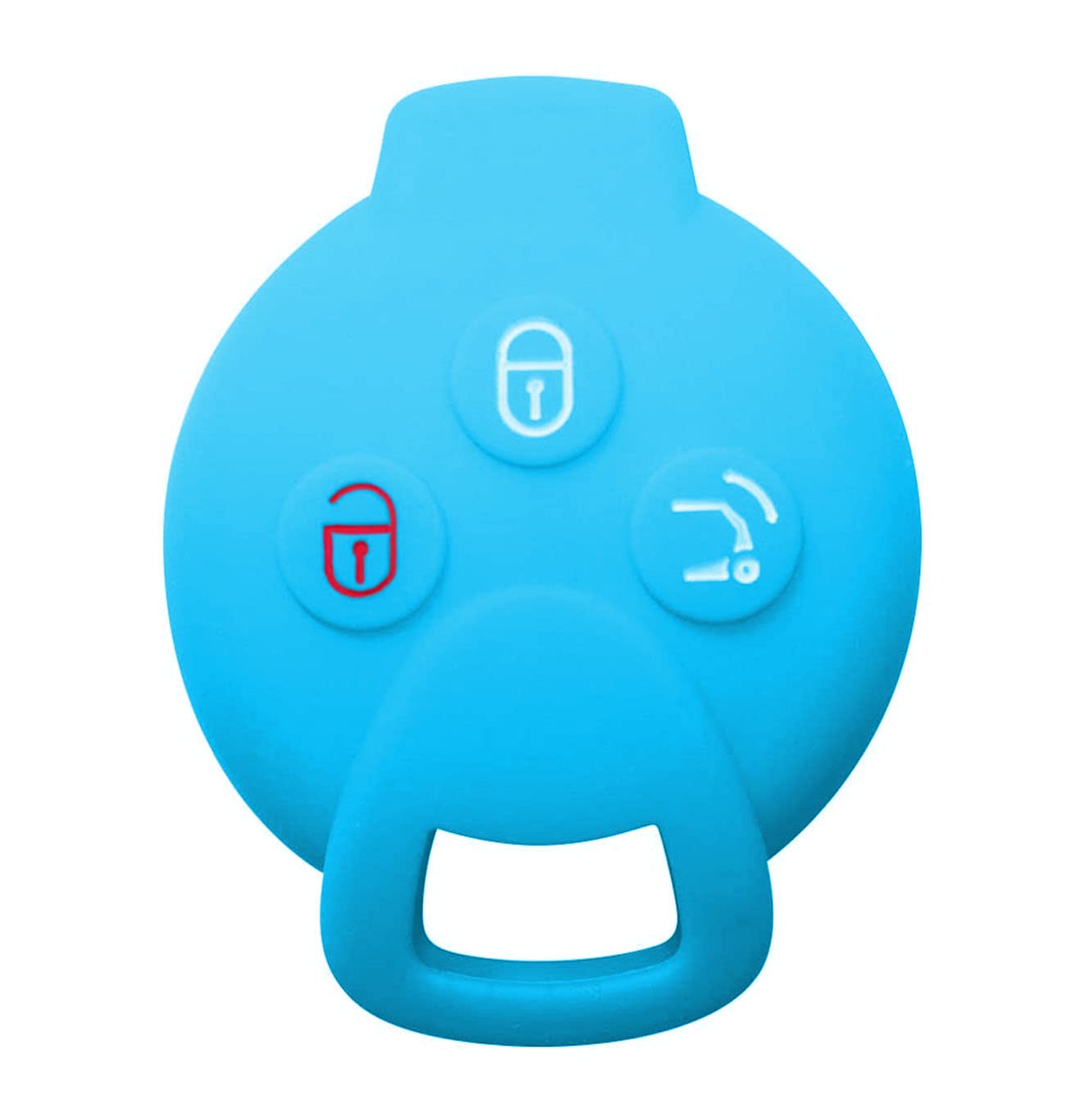 SALPIE Silikonhülle für Smart 451 453 3 Flip Buttons, Autoschlüsselhülle Smart 451 453 Flip Key (Azzurro, Smart 451) von SALPIE