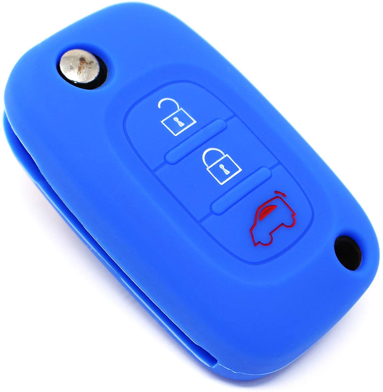 SALPIE Silikonhülle für Smart 451 453 3 Flip Buttons, Autoschlüsselhülle Smart 451 453 Flip Key (Blu, Smart 453) von SALPIE