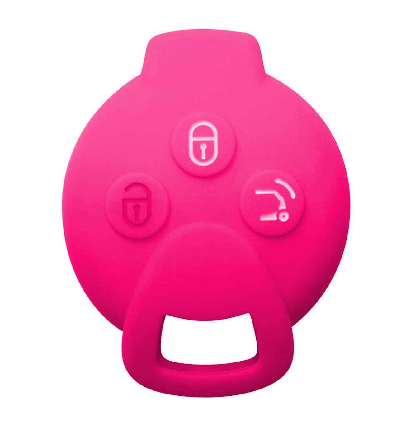 SALPIE Funkfernbedienungshülle aus Silikon Schutz Ersatzteile Autoschlüssel Zubehör kompatibel mit Smart 451 Benz (Fuchsia, Silikonhülle 451) von SALPIE