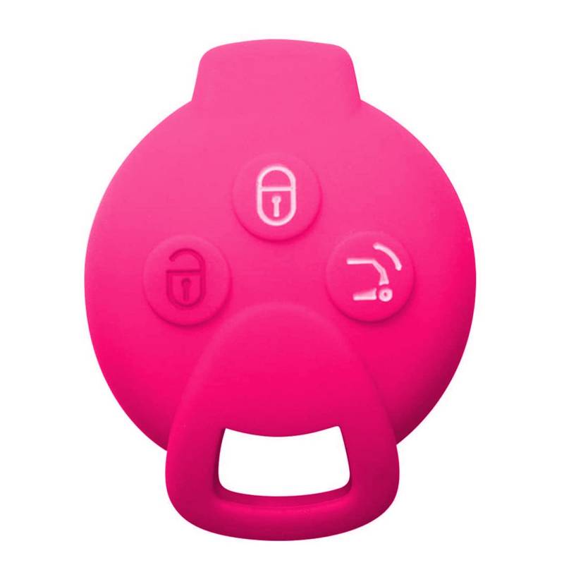 SALPIE Funkfernbedienungshülle aus Silikon Schutz Ersatzteile Autoschlüssel Zubehör kompatibel mit Smart 451 Benz (Fuchsia, Silikonhülle 451) von SALPIE